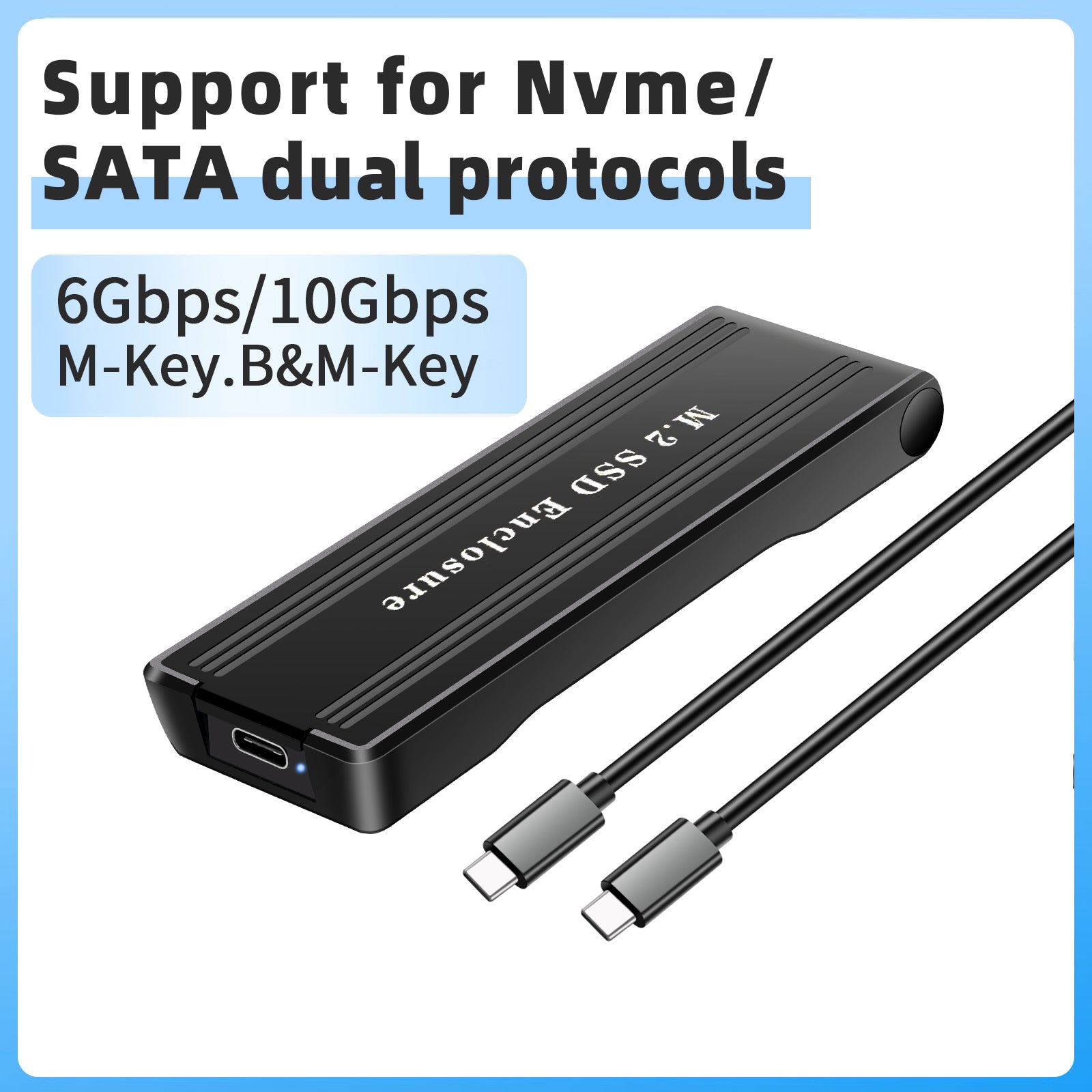 Zilkee NVMe & M.2 SSD Recovery Enclosure — Read Any Modern Laptop SSD (USB-C & USB-A, 10 Gbps)