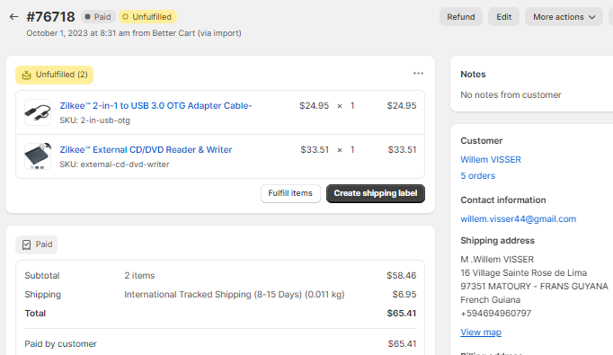 EXTRA SHIPPING FEE of Willem VISSER